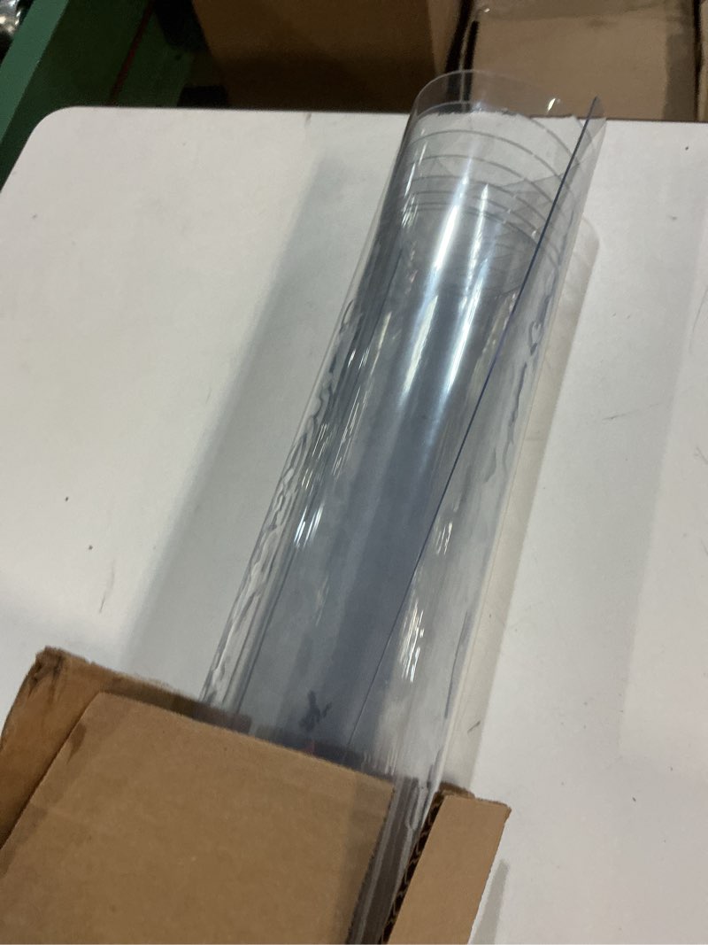 Condition photo showing New/Like New for lovepads clear table cover protector, 42 x 90 inch 2mm thick plastic table cover, table protector for dining room table, waterproof dresser cover top for kitchen, coffee, writing desk 42" x 90" (rectangular) clear 2mm