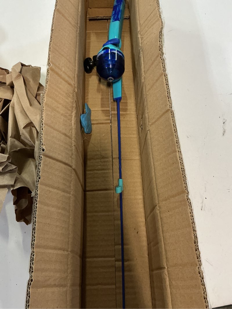 Condition photo showing Good Condition for zebco youth floating spincast reel and fishing rod combo, pre-spooled with 6-pound cajun line black/yellow/gray