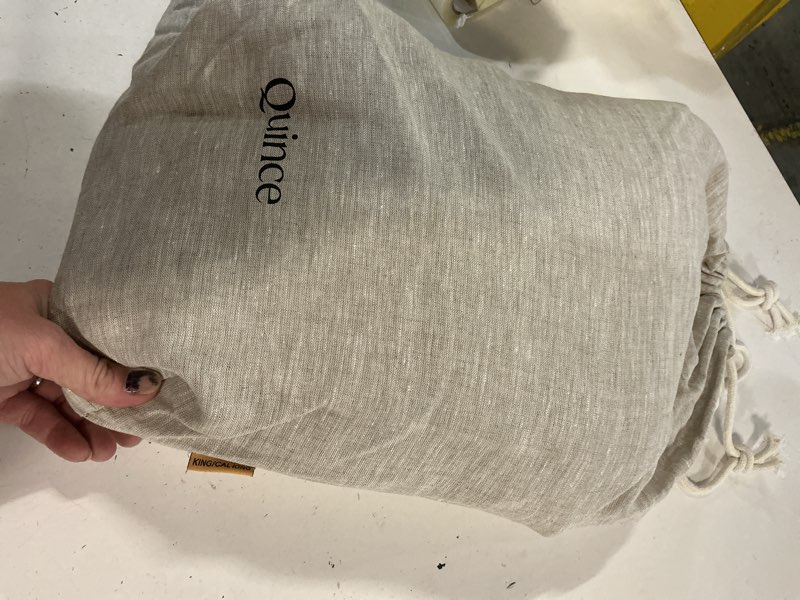 Condition photo showing Good Condition for european linen duvet cover set, king/cal king, sand color