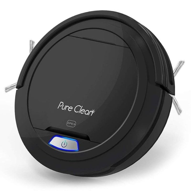SereneLife Pure Clean Robot Vacuum Cleaner - Upgraded Lithium Battery 90 Min Run Time - Automatic Bot Self Detects Stairs Pet Hair Allergies Friendly Robotic Home Cleaning for Carpet Hardwood Floor