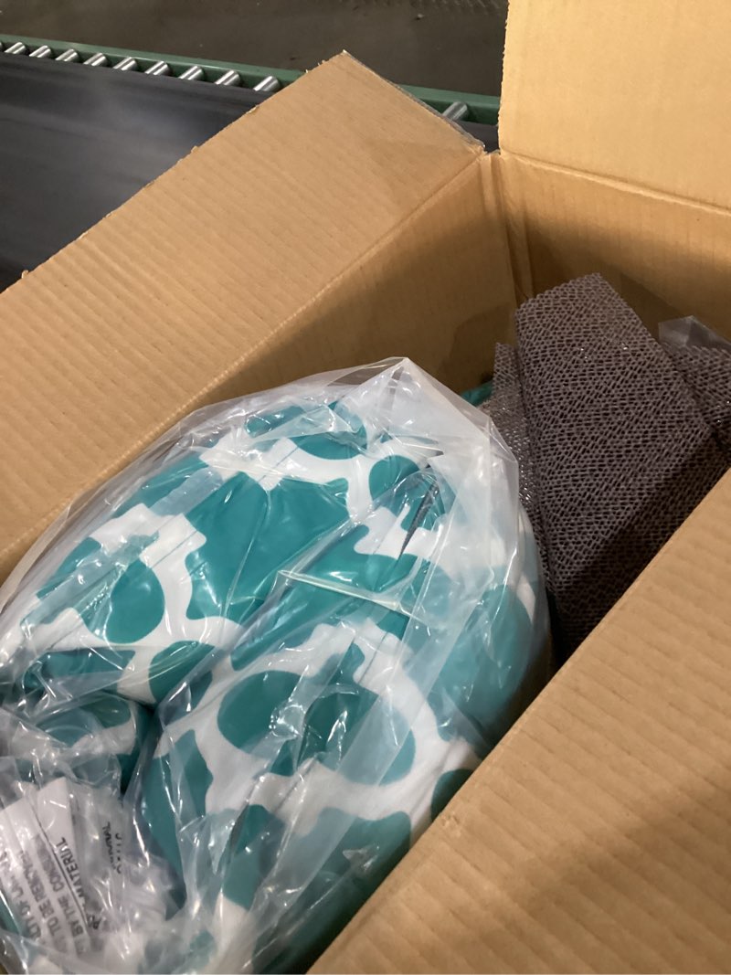 Condition photo showing New/Like New for TEAL NOT ORANGE BOSSIMA Indoor/Outdoor Deep Seat Chair Cushion Set, Spring/Summer Seasonal Replacement Cushions with Zipper, Orange&Whtie Flower