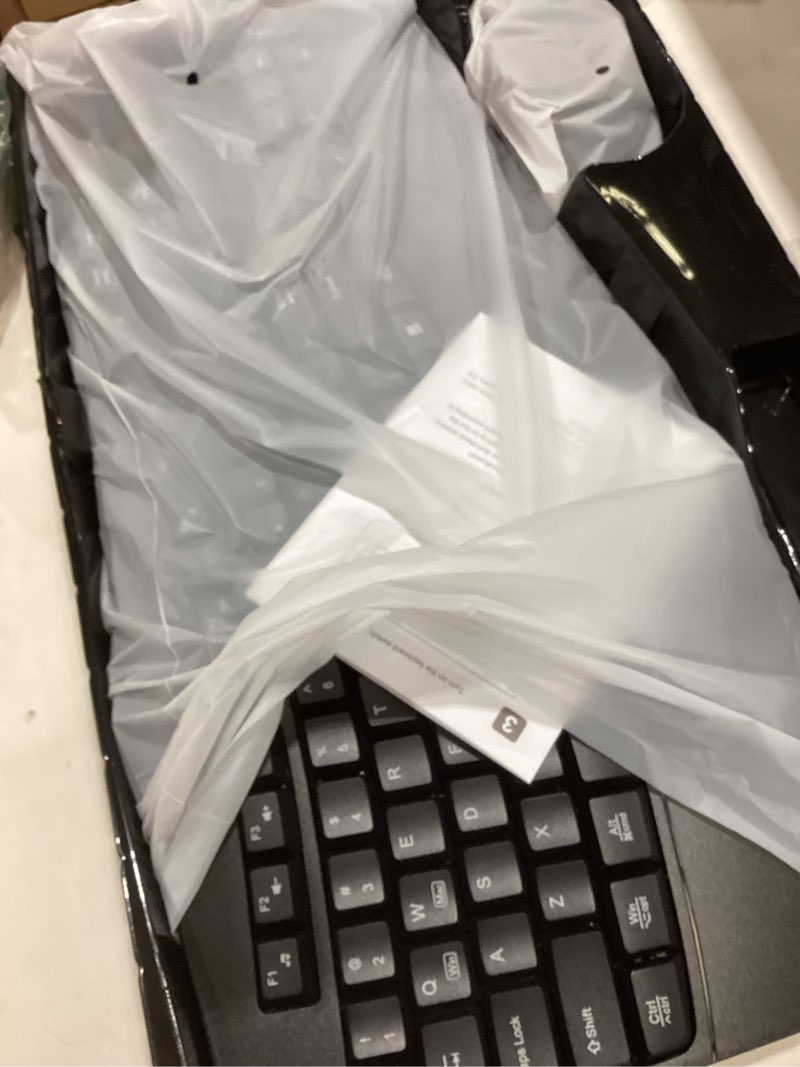 Condition photo showing Good Condition for Wireless Keyboard and Mouse Combo, 2.4G Full Size Wave Keys Ergonomic Keyboard with Wrist Rest and 3-Level DPI Adjustable Wireless Ergonomic Mouse for Windows, Mac OS Desktop/Laptop/PC(Black)