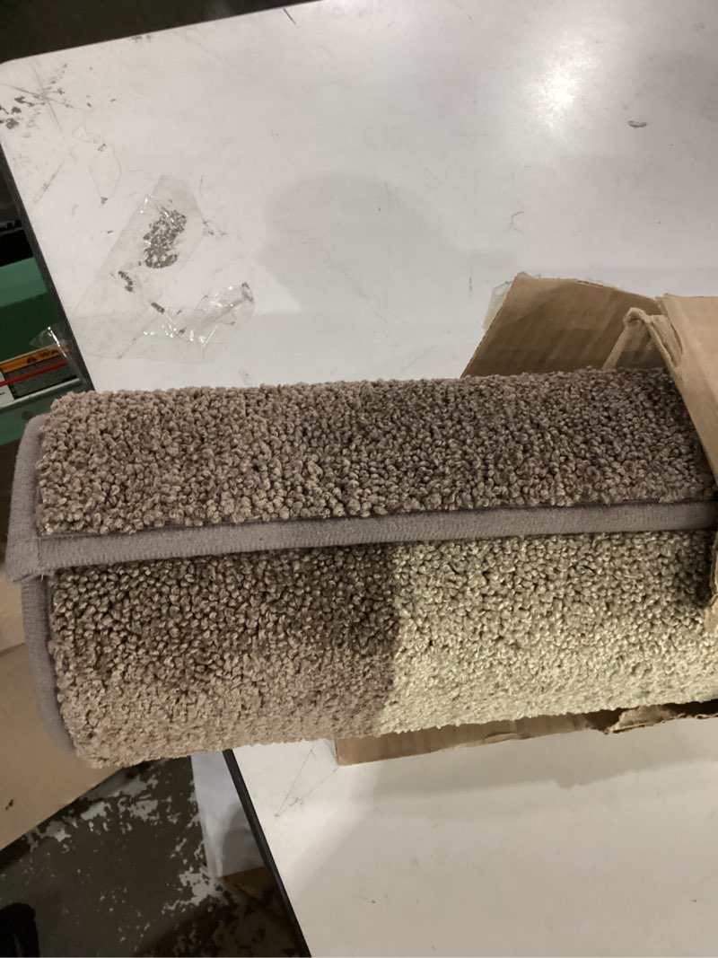 Condition photo showing Good Condition for machine washable kitchen rug 32" x 72", non slip indoor door rug, absorbent entrance runner rug for bedroom, hallway, bathroom, floor (roll packing) beige 32" x 72"