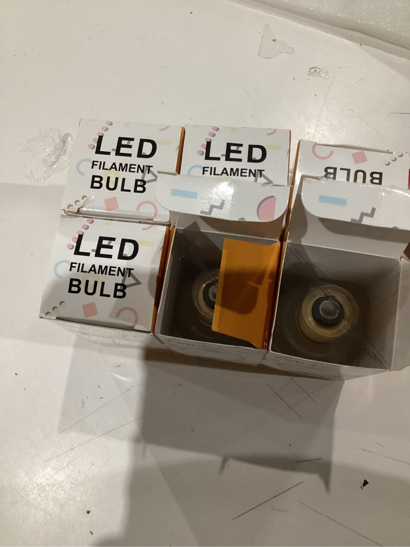 Condition photo showing Good Condition for e26 led bulb 60 watt dimmable frosted globe bulb, led 6w 2700k warm white g16.5 light bulb for chandelier, vanity light bulb, 6 pack