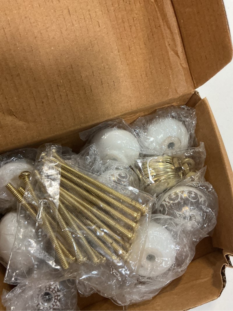 Condition photo showing New/Like New for drawer pulls and knobs - countryside handmade ceramic dresser pulls kitchen cabinets cupboard wardrobe handle boho decor furniture hardware - grey gold - pack of 10 10 grey gold