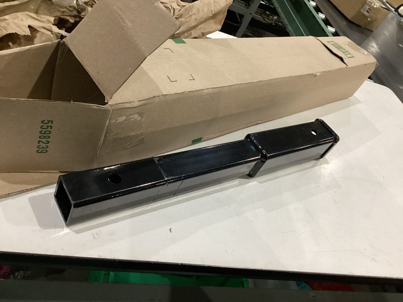 Condition photo showing As Is for hitch receiver extender, 5000 lbs trailer tube extension for 2in receiver tube tow bar shank, trailer hitch receiver tube with 5 8 pin hole anti rattle hitch tightener