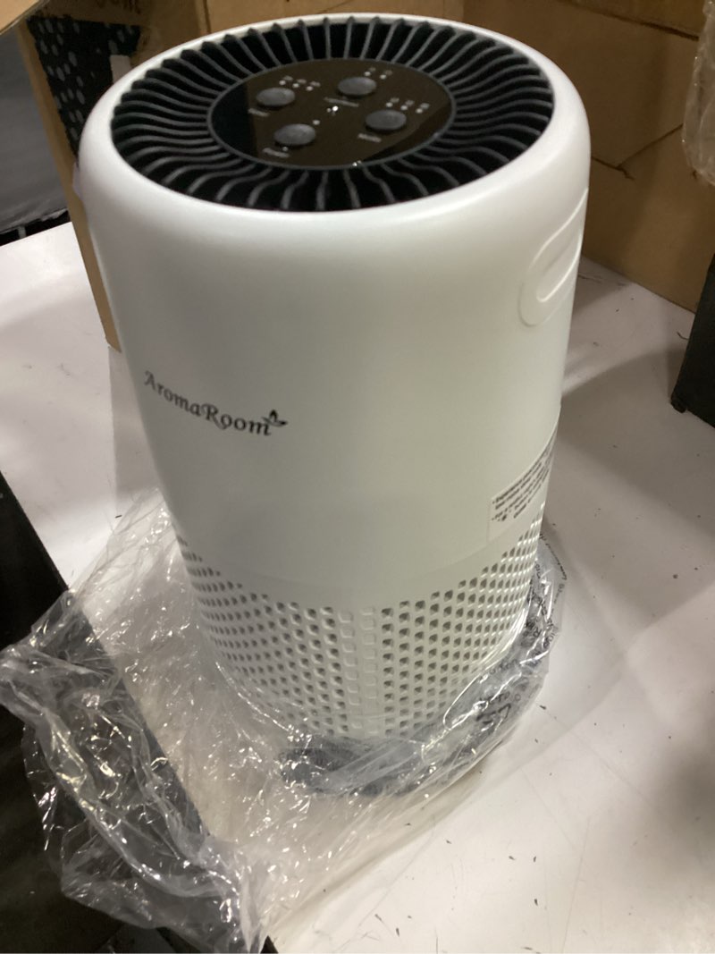 Condition photo showing Good Condition for air purifier for home bedroom, aromaroom h13 hepa air filter for smoke pollen dander hair smell air cleaner, 3-in-1 filter with sleep mode, quiet air cleaner for pets, home, baby room (white)