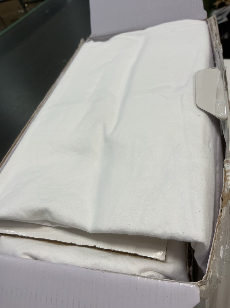 Condition photo showing As Is for carressa linen 100% egyptian cotton sheets queen size bed set - luxury 1500 high thread count egyptian cotton queen sheet set (4 pc, white), 17" deep pocket, silky soft, cooling, sateen weave bedding queen white