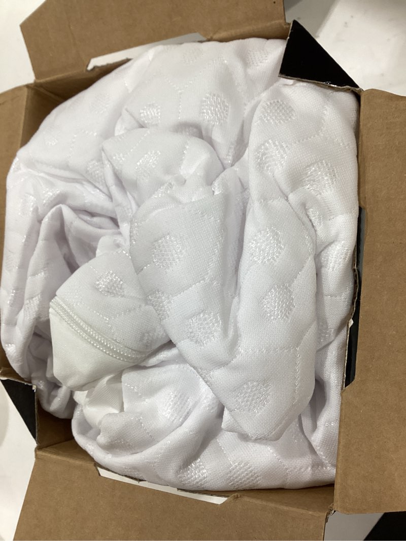 Condition photo showing Good Condition for allerease platinum zip-off top waterproof mattress protector twin 360 degree zipper particle barrier temperature balancing luxurious plush top separately machine washable mattress cover (white)