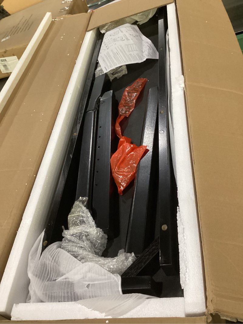 Condition photo showing New/Like New for Shoe Bench Storage Rubberwood with Leather Cushion for Entryway Bench Ideal for Hallways Shoe Rack Front Doors Entrances Mudrooms Featuring 3 Height-Adjustable and Removable Shelves Black-Leather Cushion 47.2"
