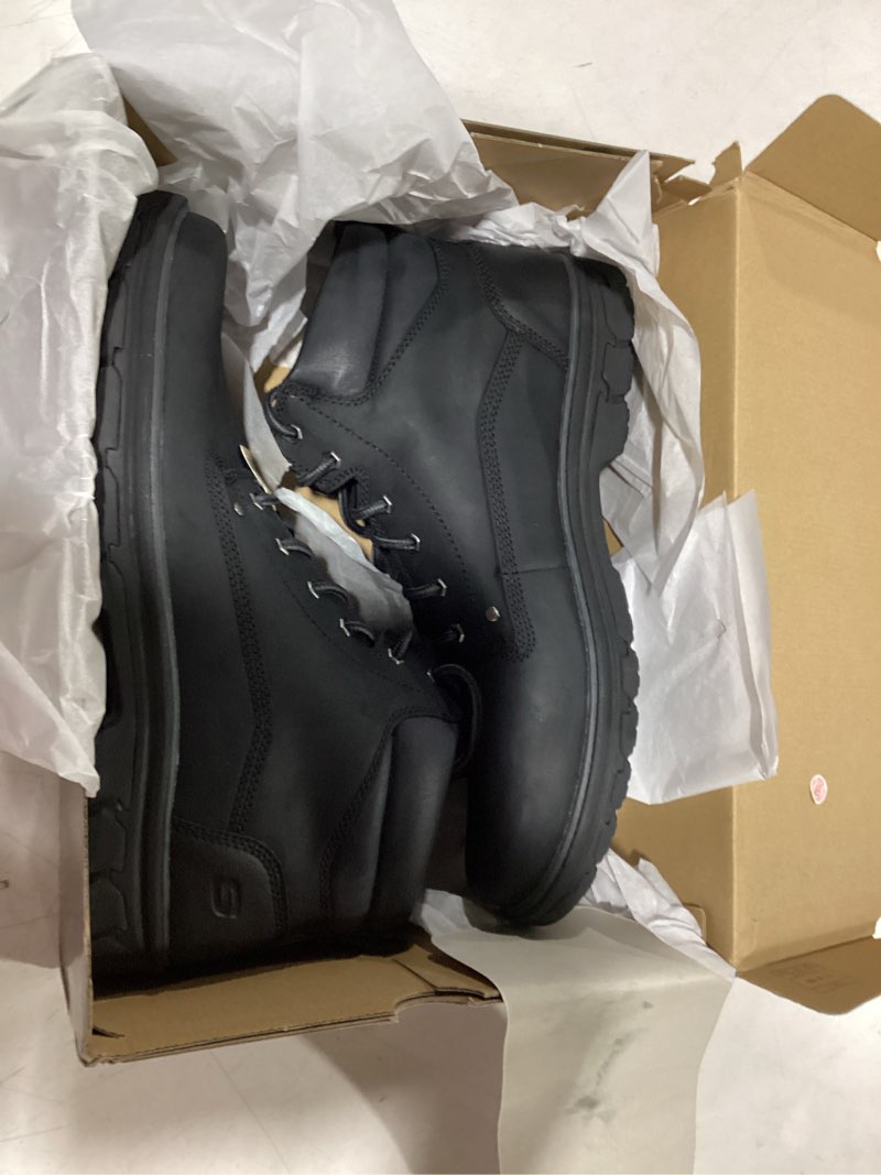 Condition photo showing New/Like New for skechers mens relaxed fit with air-cooled memory foam black size 15
