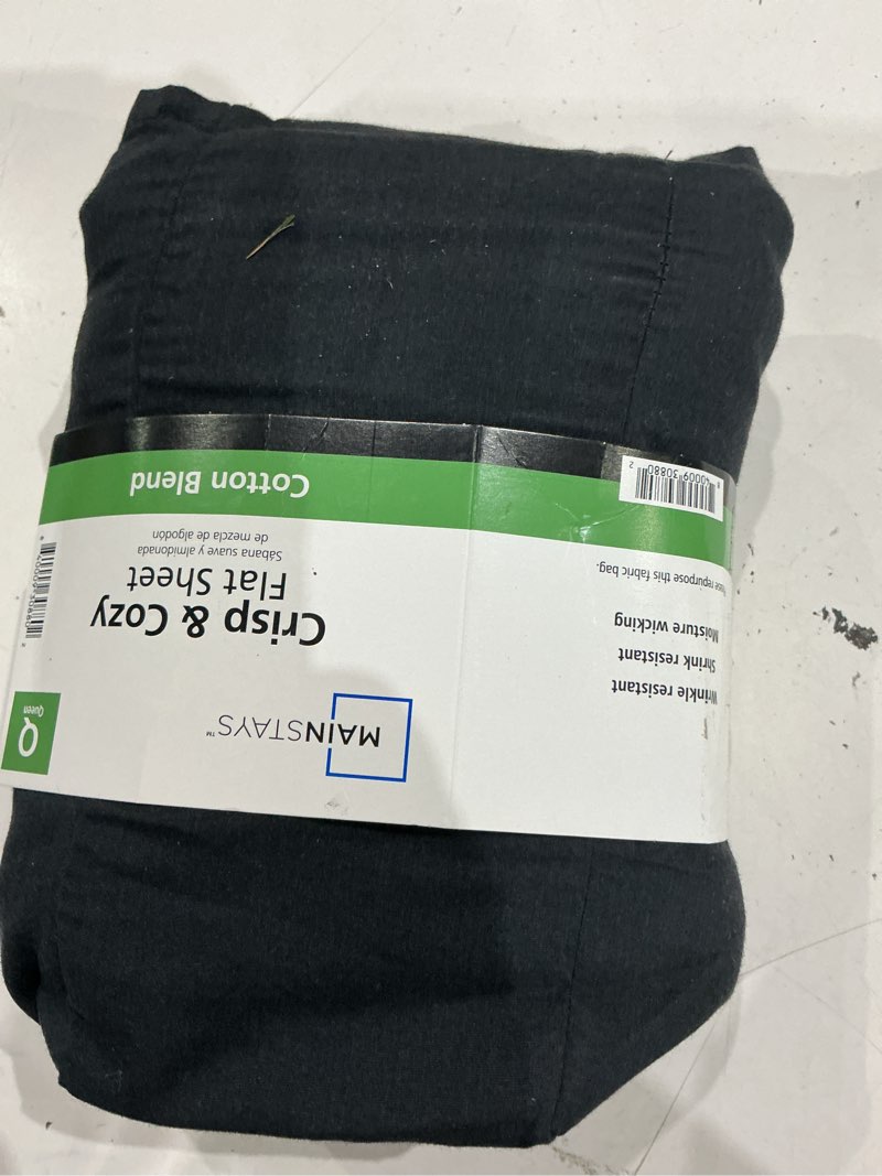 Condition photo showing As Is for mainstays 300 thread count easy care percale fitted sheet, blue cove, twin/twin xl