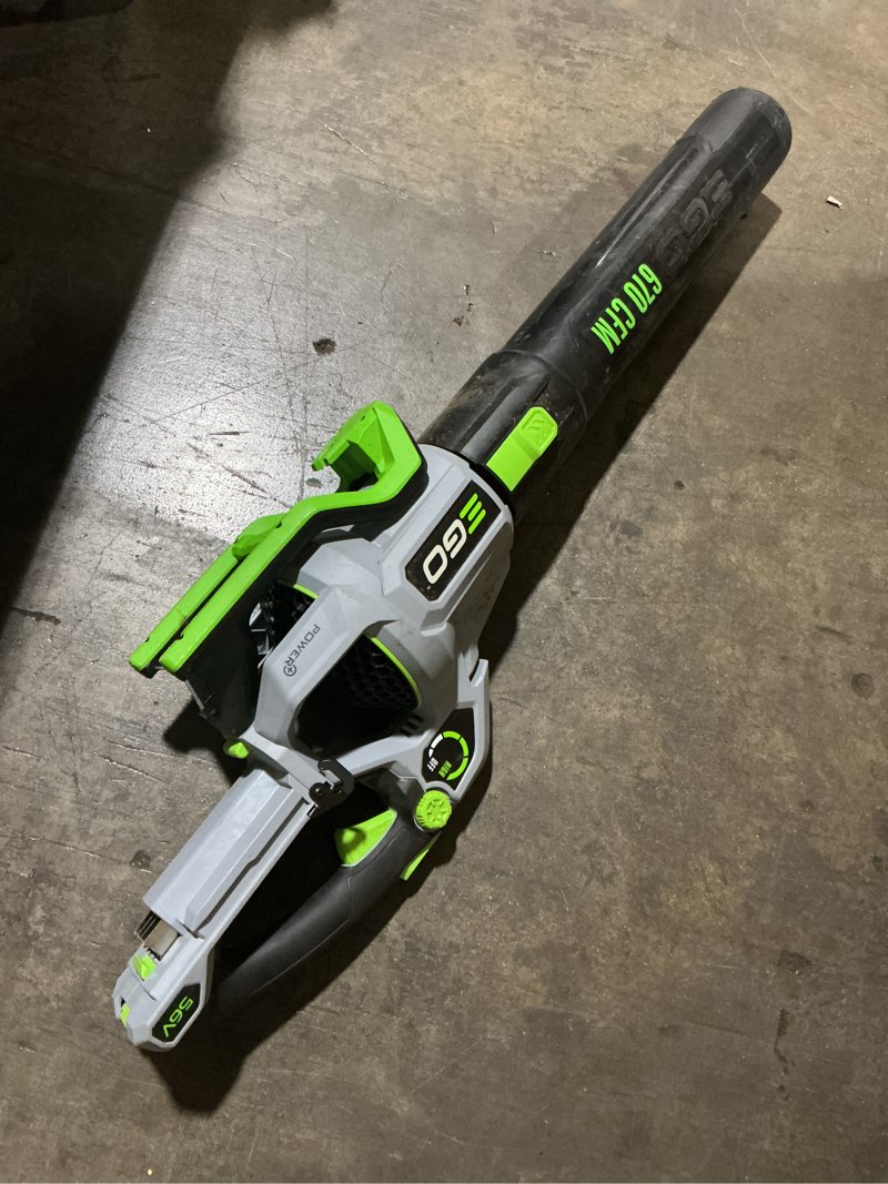 Condition photo showing As Is for missing tip attachment—ego power+ 56-volt 670-cfm 180-mph battery handheld leaf blower battery not included charger not included