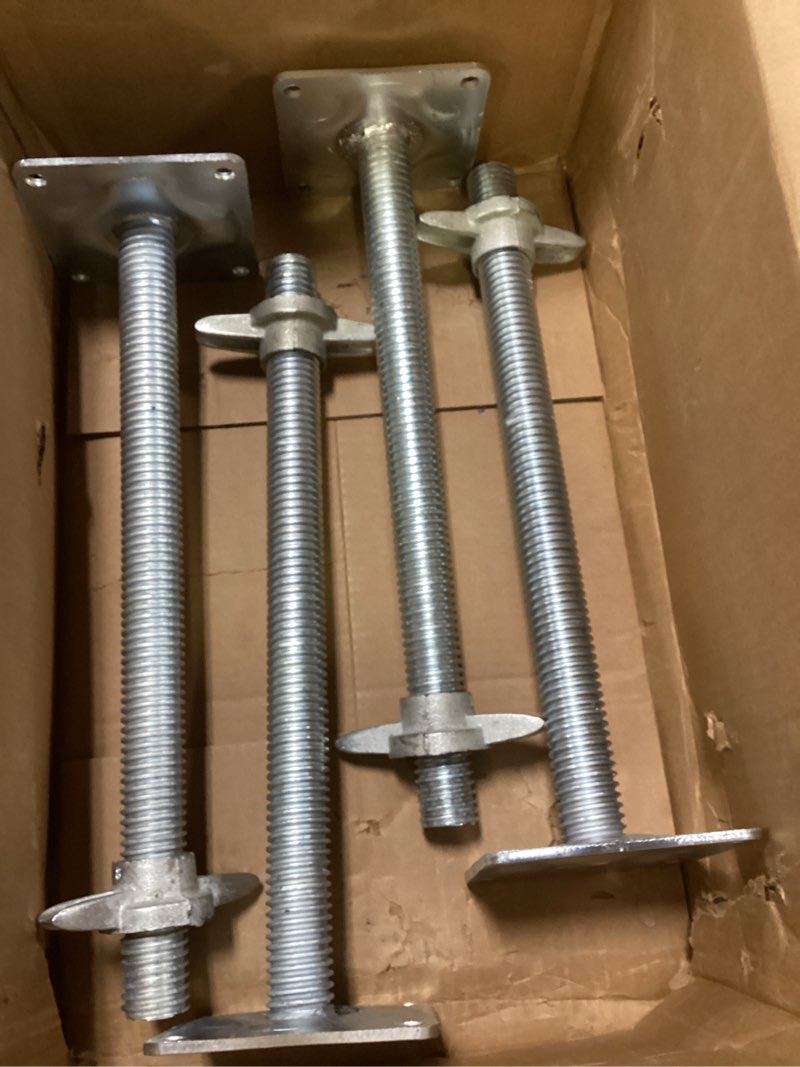 Condition photo showing Good Condition for Yeipowr 20" Adjustable Scaffold Leveling Jack Feet - 1.5" OD Hollow Screw Jacks Galvanized for Baker Style Scaffolding 4 Pack