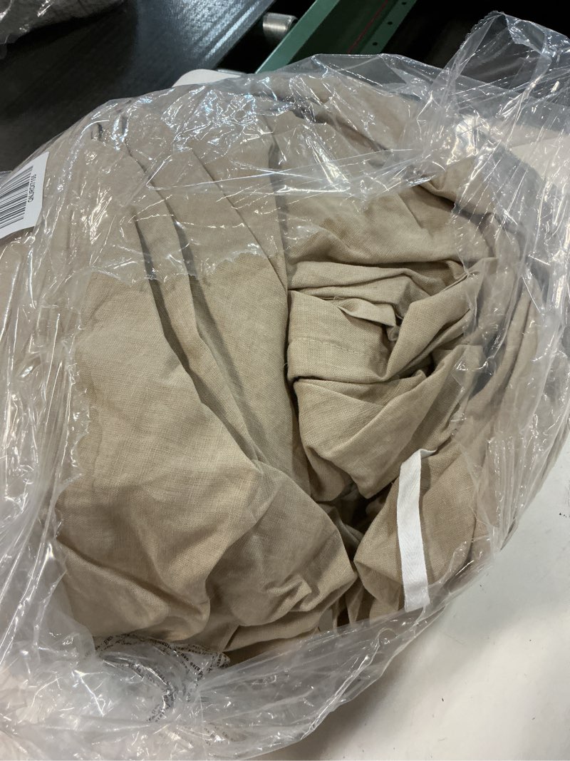 Condition photo showing Good Condition for european linen duvet cover set, king/cal king, toffee