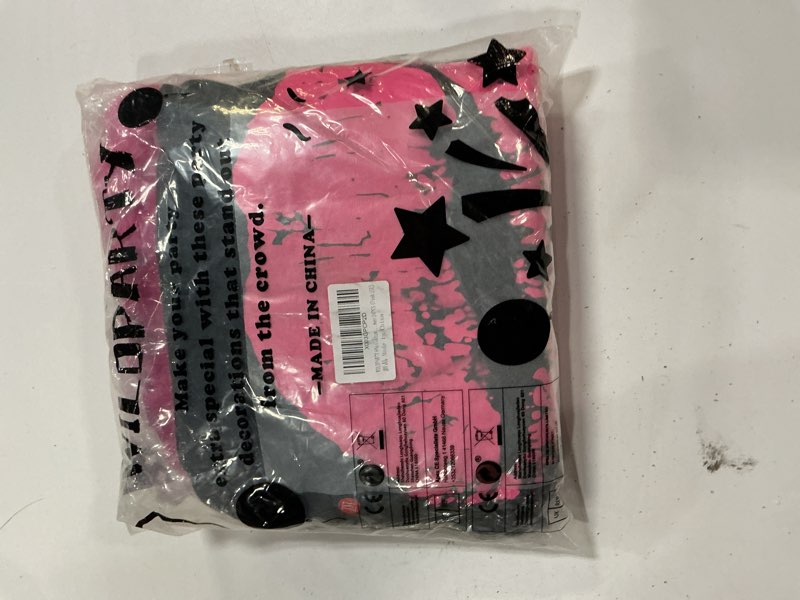 Condition photo showing New/Like New for 80s outfit costume for women with t-shirt, tutu and accessories set 24pcs | 1980s neon outfit set includes fanny pack, headband, leg warmers, gloves, etc. for 80s retro parties and halloween events