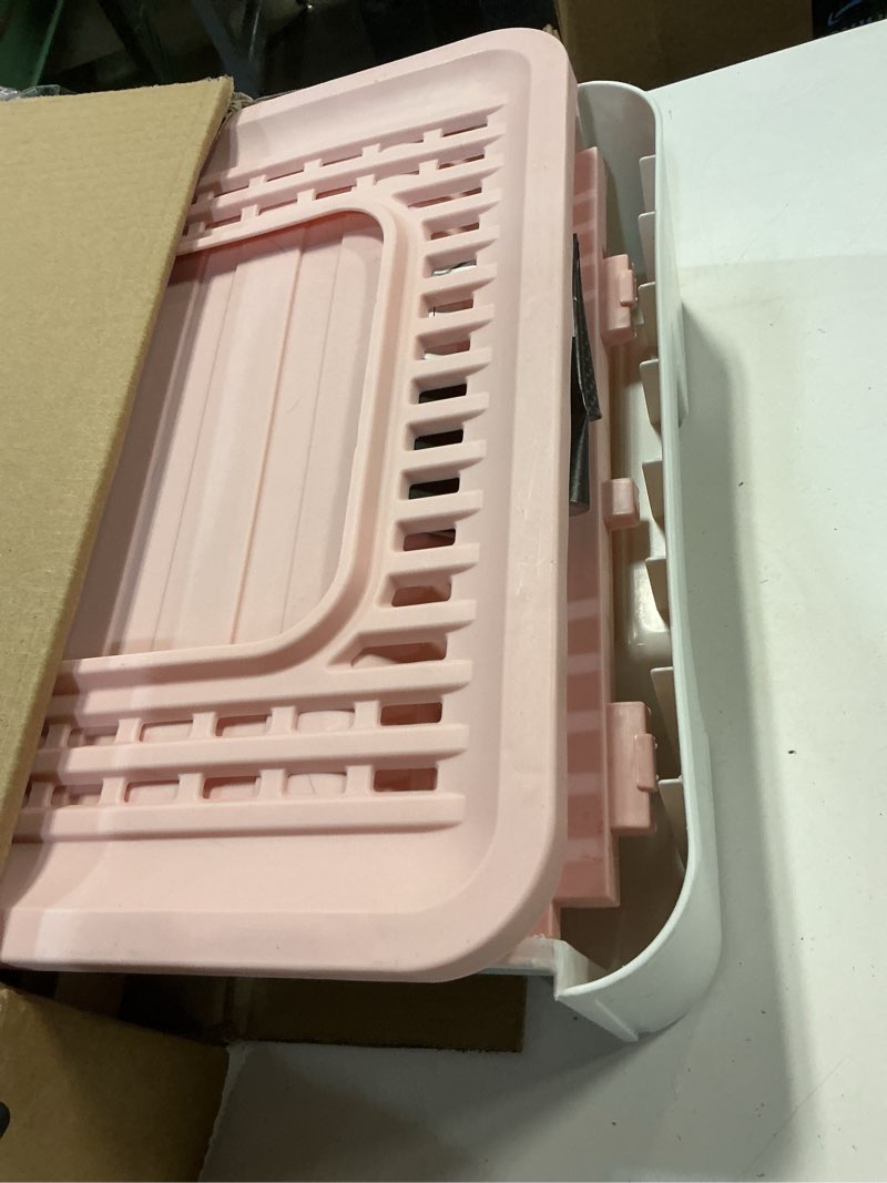 Condition photo showing Good Condition for OLIXIS Cat Litter Box with Lid, Large Foldable Cat Box with Litter Scoop, Front Entry Top Exit Kitty Litter Box with Door, Easy Cleaning Drawer Design Odor Control, Grey Light Grey 19.29“x15.43”x15.08“