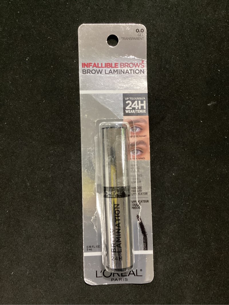Condition photo showing Good Condition for l'oreal paris infallible up to 24h wear brow lamination, water-resistant longwear eyebrow gel make up, clear/transparent, 0.16 fl oz