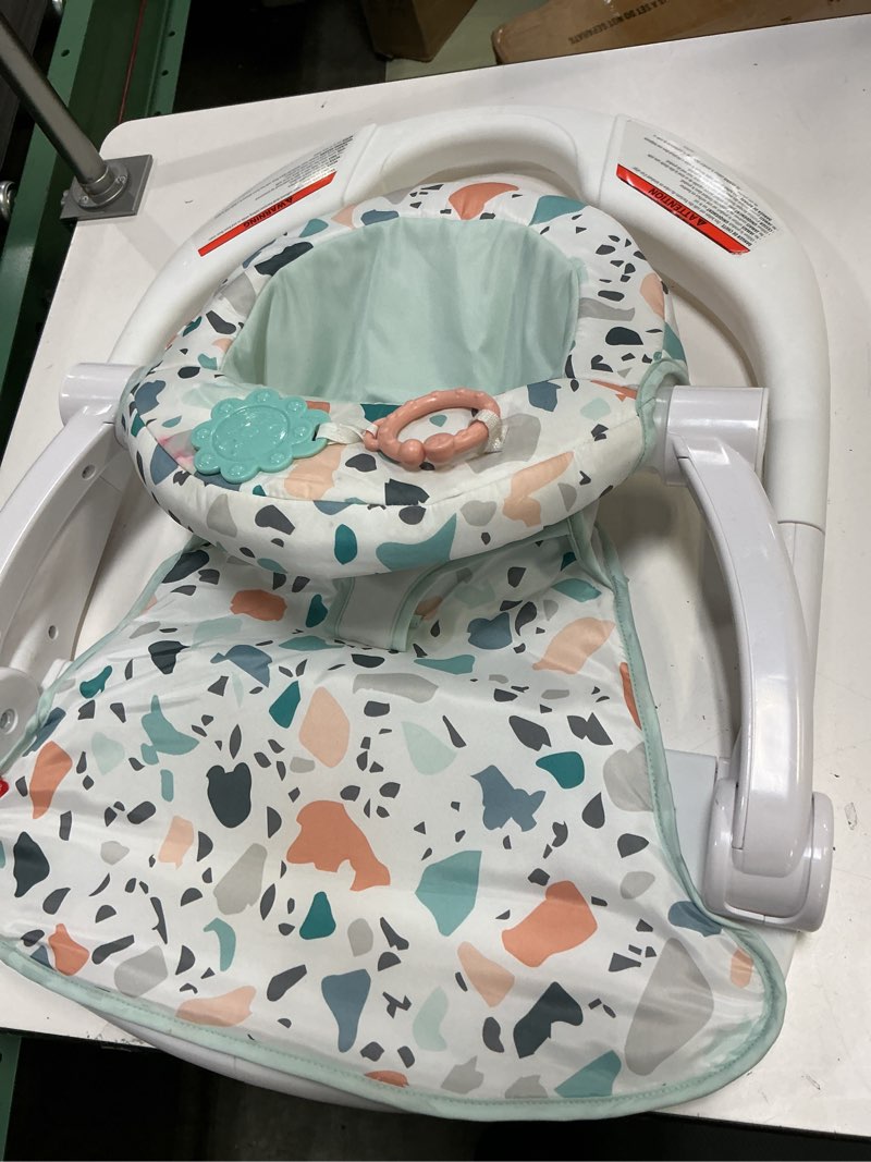 Condition photo showing Good Condition for Fisher-Price Portable Baby Chair Sit-Me-Up Floor Seat With Developmental Toys & Machine Washable Seat Pad, Pacific Pebble 1 Count Pacific Pebble
