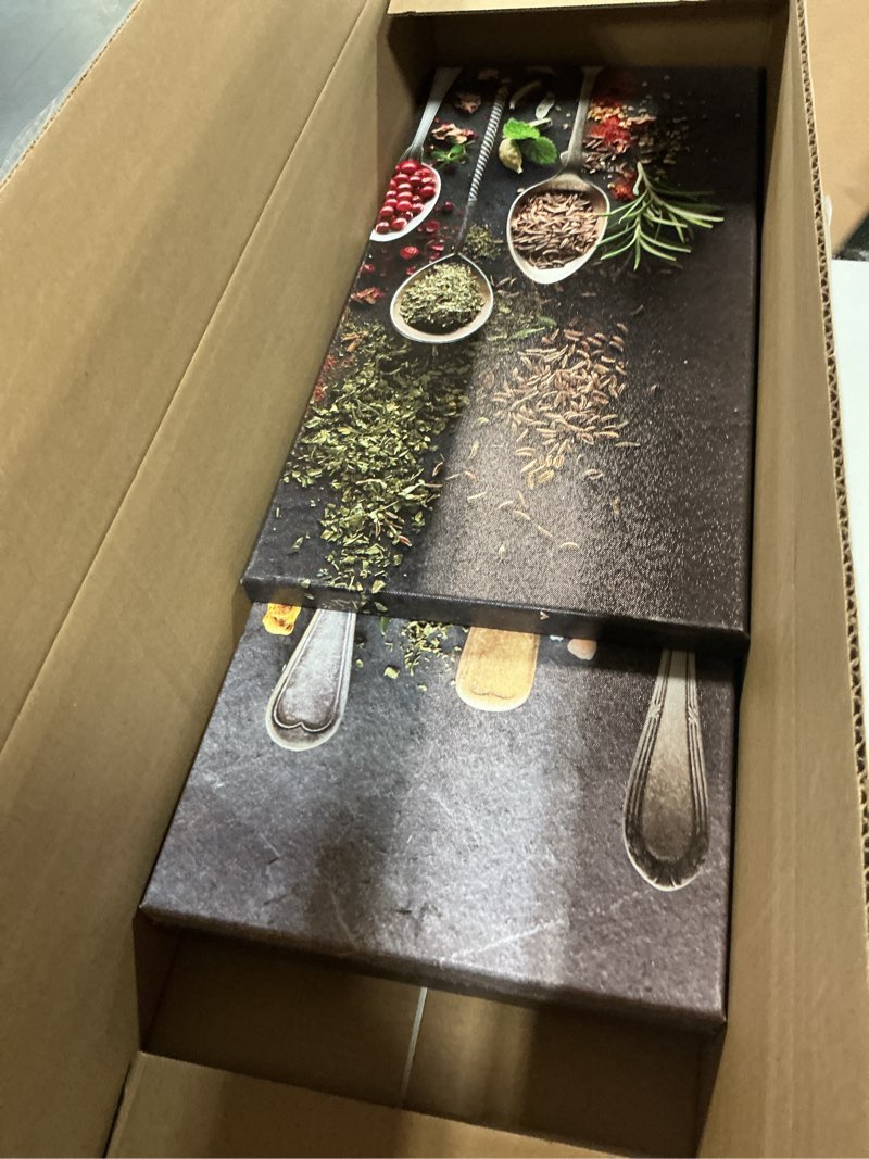 Condition photo showing Good Condition for ihappywall kitchen pictures wall decor 4 pieces couful spice in spoon vintage canvas wall art food photos painting on canvas stretched framed home decoration gift ready to hang