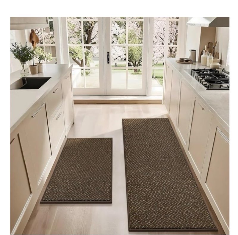 COSY HOMEER-Kitchen-Rugs-Non-Slip-Washable 24"x36"+24"x60" Absorbent Kitchen Mats for Floor Stain Re