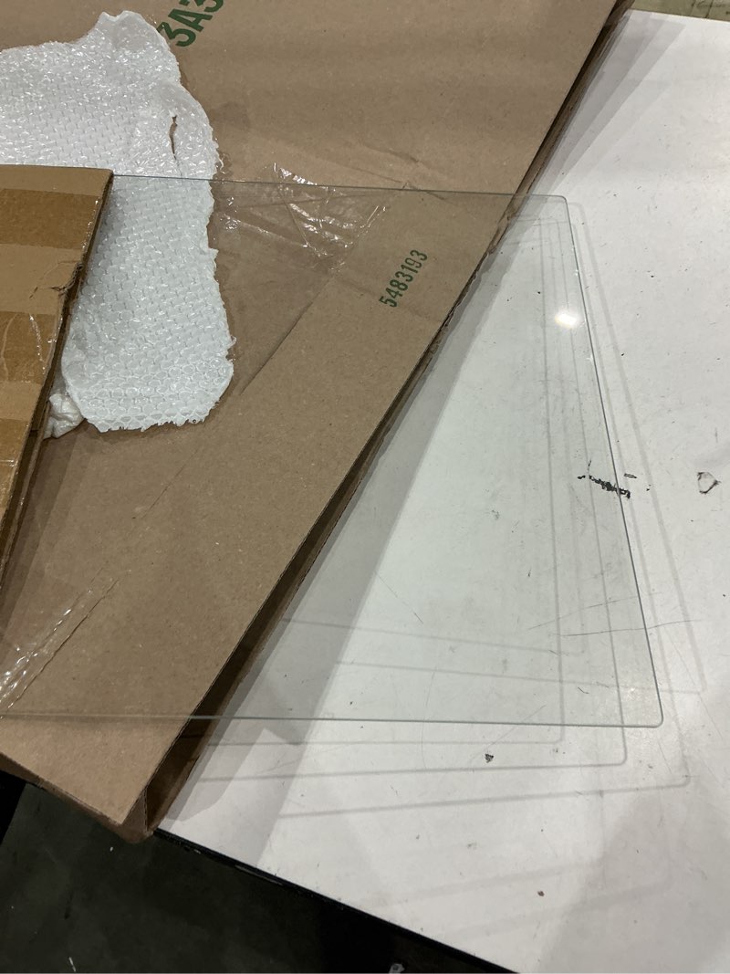 Condition photo showing Good Condition for upgrade 240350649 glass shelf compatible with frigidaire crosley refrigerator, fridge glass bottom shelf crisper replacement 17"x15" replace 241711236 240443328 240350602 240350633