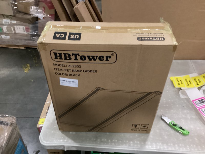 Condition photo showing New/Like New for hbtower 71" long & 17.3" wide folding dog ramp for car, suv & truck – portable pet ramp with non-slip surface, extra wide steps for large dogs up to 250lbs 71" l x 17.3" w
