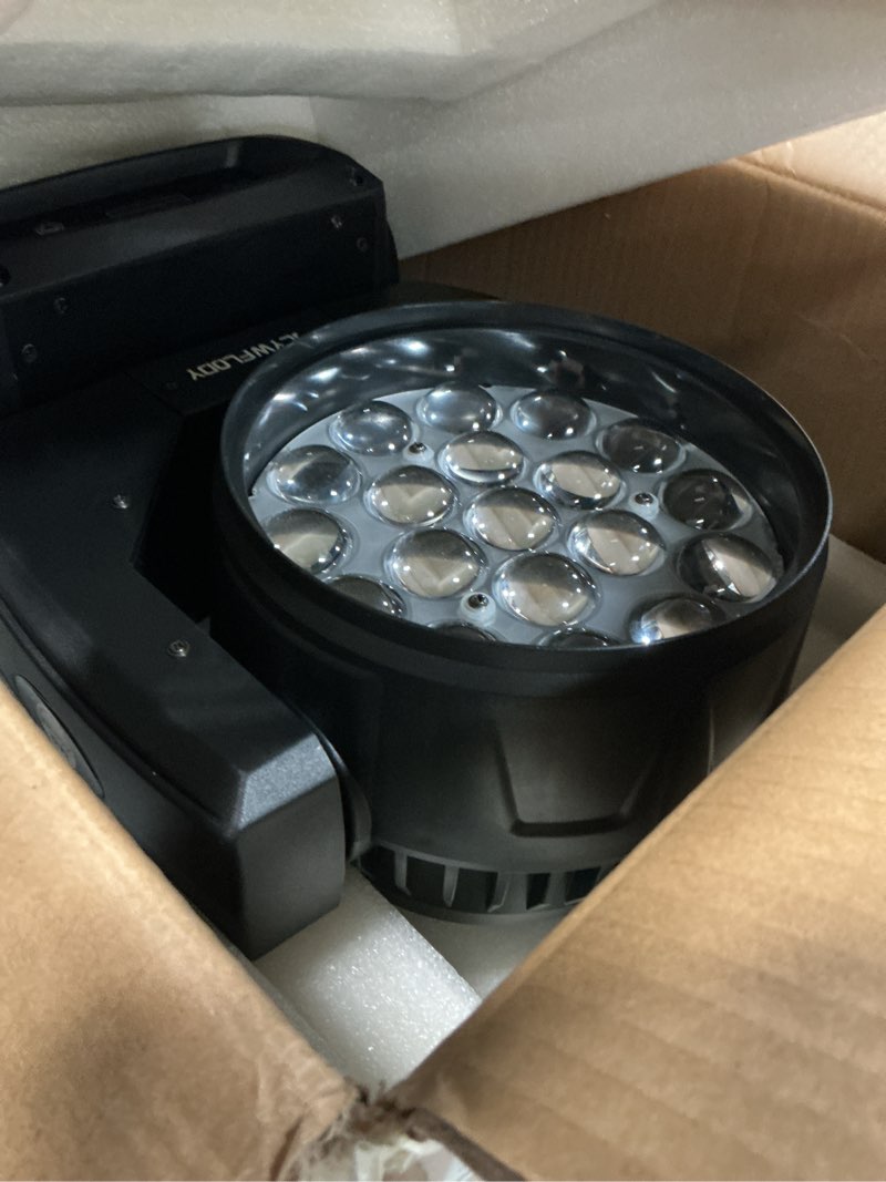Condition photo showing Good Condition for 19x15W Zoom Beam Wash Moving Head Light for Stage Lighting Effect with RGBW 4in1 LED and DMX Control Dj Disco and Nightclub (1Pack) Color Mixing