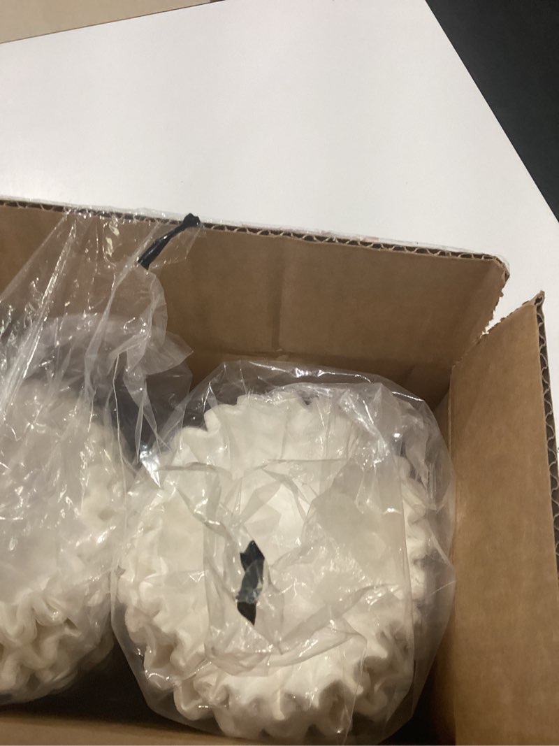 Condition photo showing New/Like New for 12 cup commercial coffee filters (9.5” x 4.5”) for 12-cup bunn, fetco & curtis coffee machines – tall walls, no ground overflow – premium filters for businesses (bulk pack)