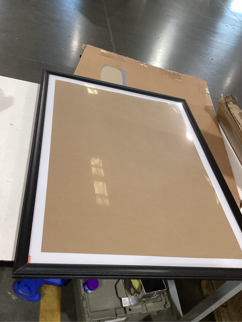 Condition photo showing As Is for classic black wall poster frame featuring a wide profile moulding 
