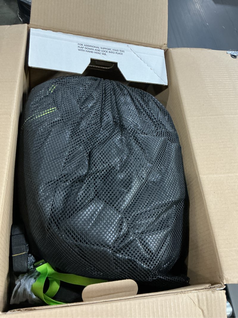 Condition photo showing As Is for uirway 1200d heavy duty waterproof v-hull boat cover, 17-19ft trailerable with night safety reflective strips, uv resistant marine grade for bass boat, runabout, tri-hull, fish & ski, bowrider - black length: 17'-19', beam width: up to 96" black