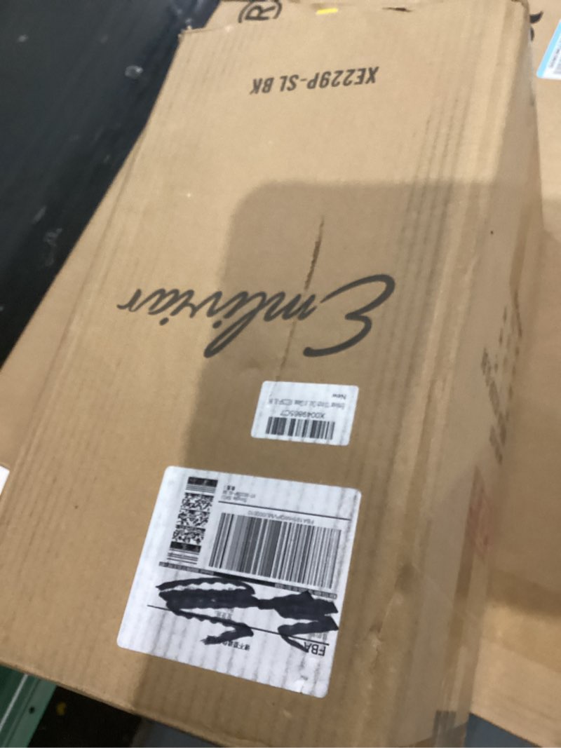 Condition photo showing New/Like New for emliviar 13 inch outdoor solar post light, dusk to dawn post lighting fixture with remote control, removable pier mount with seeded glass, xe229p-sl bk post light 13.2 inch