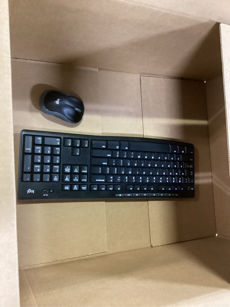 Condition photo showing As Is for logitech mk270 wireless keyboard and mouse combo for windows, 2.4 ghz wireless, compact mouse, 8 multimedia and shortcut keys, 2-year battery life, for pc, laptop - black
