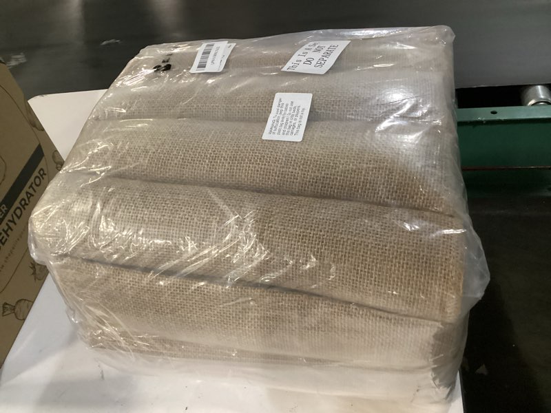 Condition photo showing New/Like New for 24 pcs burlap table runners 12 x 108 inches farmhouse table runners with finished edges hessian burlap runners rustic wedding aisle decor for wedding birthday christmas baby shower coffee table decor