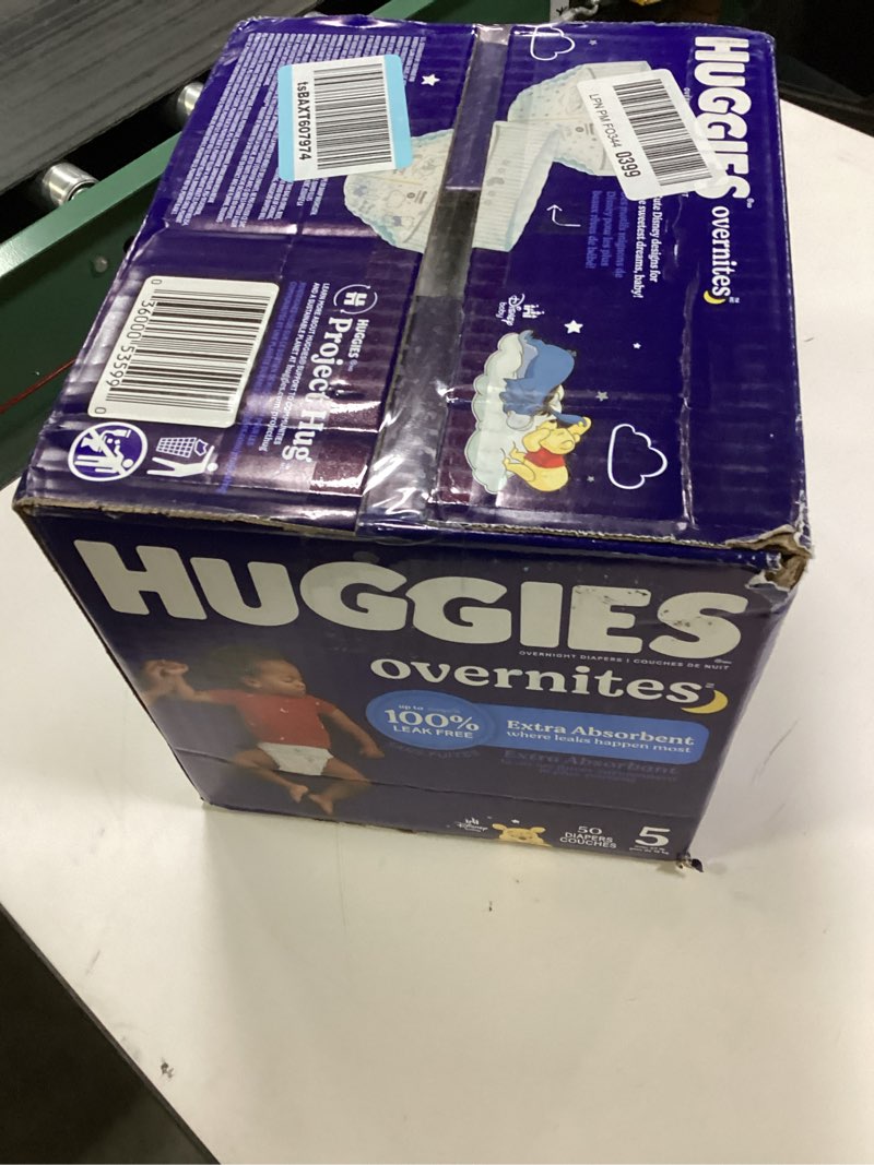 Condition photo showing New/Like New for Huggies Overnites Size 5 Overnight Diapers (27+ lbs), 50 Ct, Packaging May Vary Size 5 50