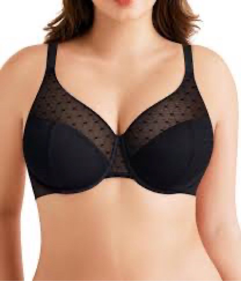 BRABIC Black Minimizer Bras for Women Full Coverage Underwire Unlined Plus Size Supportive Seamless 