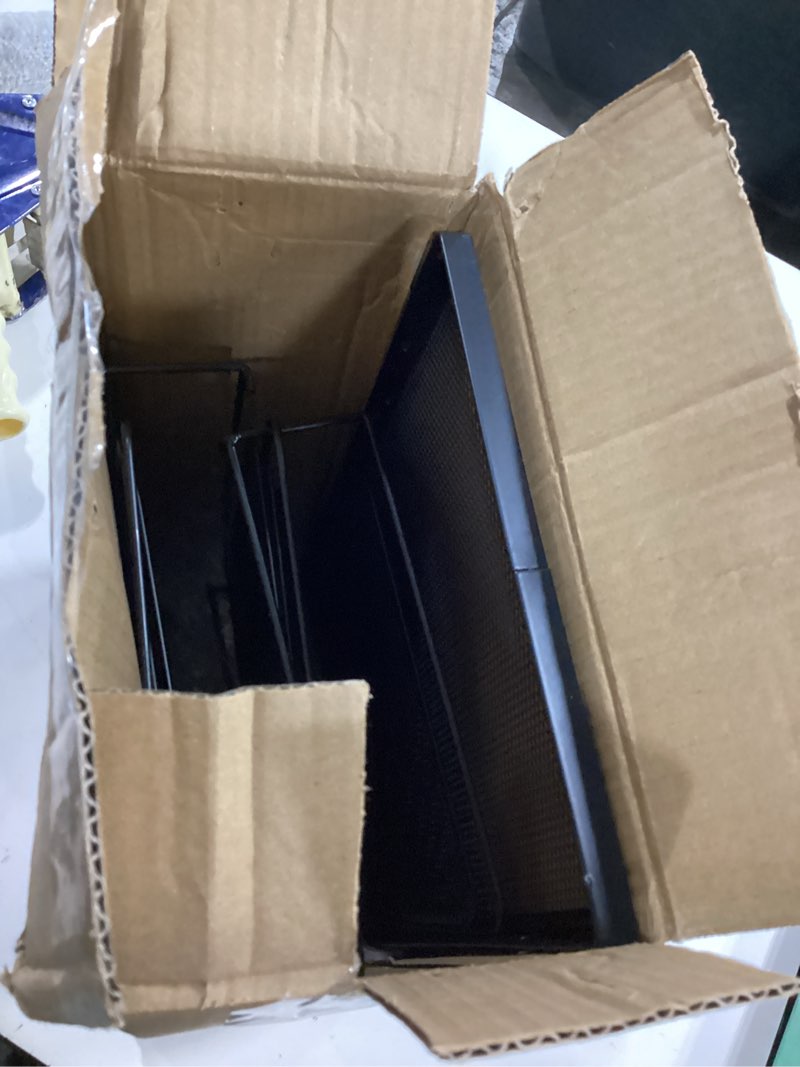 Condition photo showing As Is for JMHUD File Organizer for Desk, 5-Section Vertical File Sorter, Paper Holder Organizer Standing Metal File Folder for Office Home Classroom, Black 2 PACK Black 2 Pack 5-Section