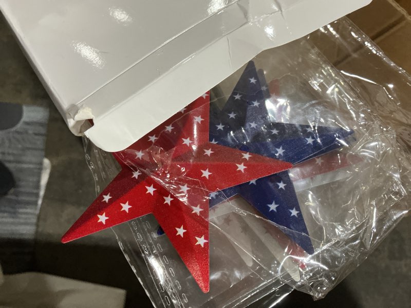 Condition photo showing Good Condition for pickmesh 6 pcs 12" h patriotic yard decor outdoor 4th of july outdoor decor red white blue metal yard sign garden stake 250th anniversary usa flag american lawn sign for independence day decoration