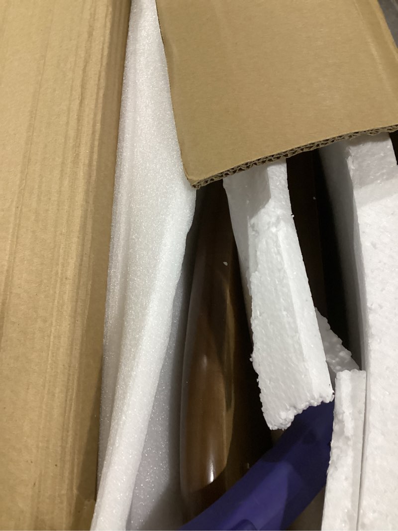 Condition photo showing Good Condition for Solid Wooden Modern Triangle Coffee Table: Unique Funky Coffee Tables for Living Room, Oval Mid-Century Irregular Abstract Tea Tables for Patio Office Balcony Bedroom (Walnut, 50" L x 31" W x 16" H) Walnut 50"L x 31"W x 16"H