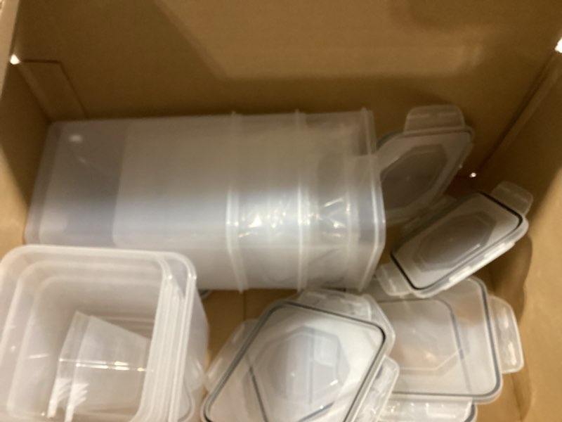 Condition photo showing Good Condition for VERONES Large Tall Airtight Food Storage Containers, 10 PACK Plastic Airtight Kitchen & Pantry Organization, Ideal for Flour & Sugar Plastic Canisters with Labels Black