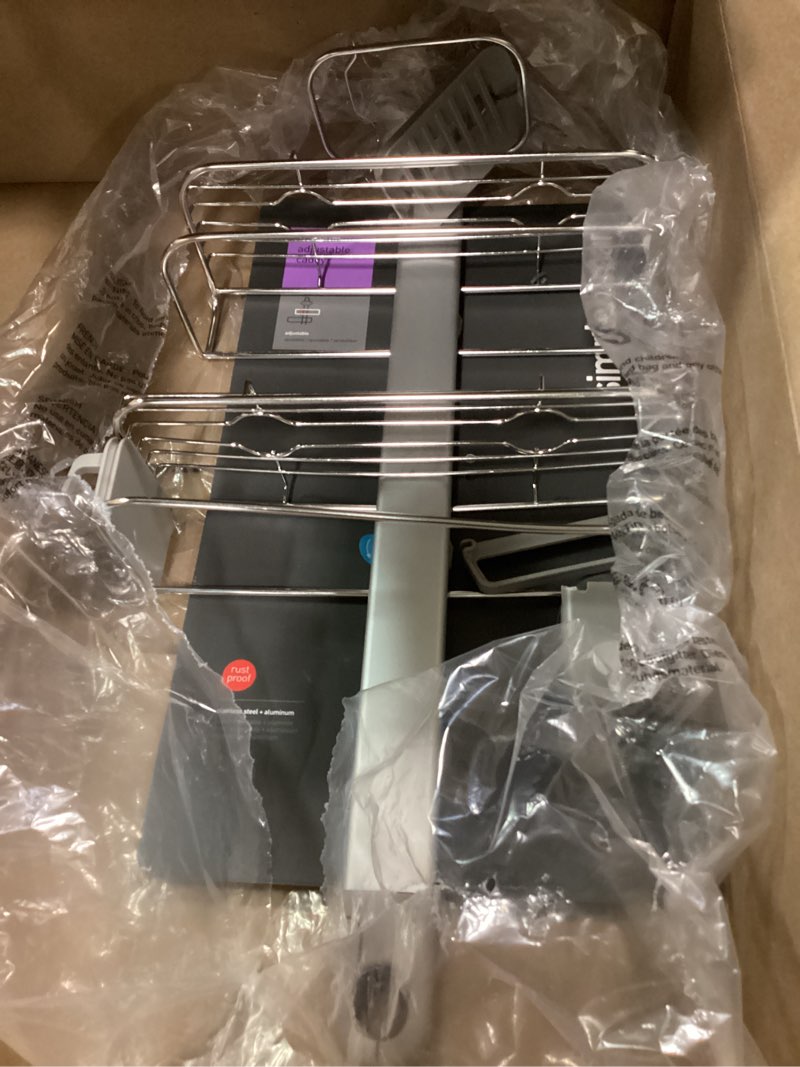 Condition photo showing Good Condition for simplehuman Adjustable Shower Caddy, Stainless Steel and Anodized Aluminum Medium