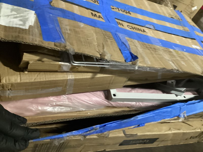 Condition photo showing As Is for Twin Upholstered LED Bed Frame with 2 Storage Drawers and 2-Tier Storage Bookcase Headboard, Velvet Princess Platform Bed for Kids/Girls/Boys, Heavy Duty Metal Support, No Box Spring Needed, Pink Pink Twin