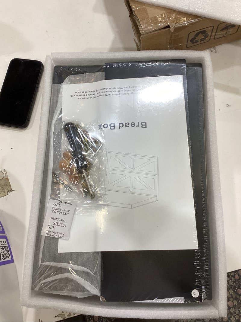 Condition photo showing Good Condition for Vintage Double Layer Bread Box for Kitchen Counter Bamboo Bread Storage Container Large Capacity Bread Storage Bin (Antique Black)