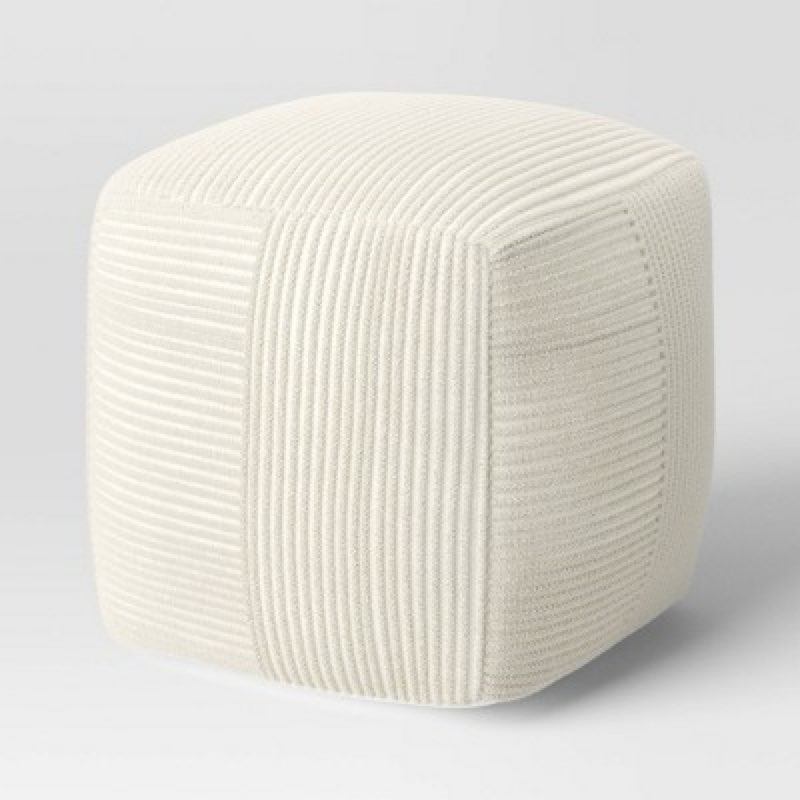 Triangular Shaped Upholstered Corduroy Ottoman - Room Essentials™