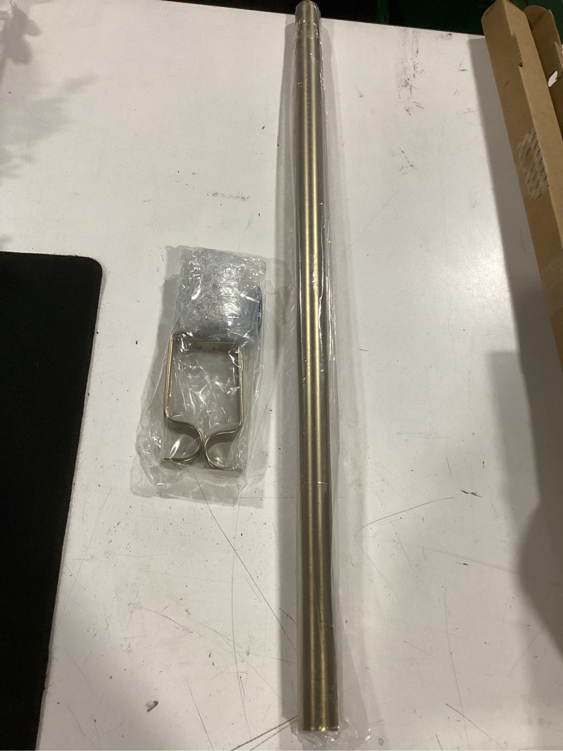Condition photo showing Good Condition for ivilon window curtain rod decorative end cap design, 1 inch rod, 48 to 86 inch. warm gold 48" to 86" warm gold
