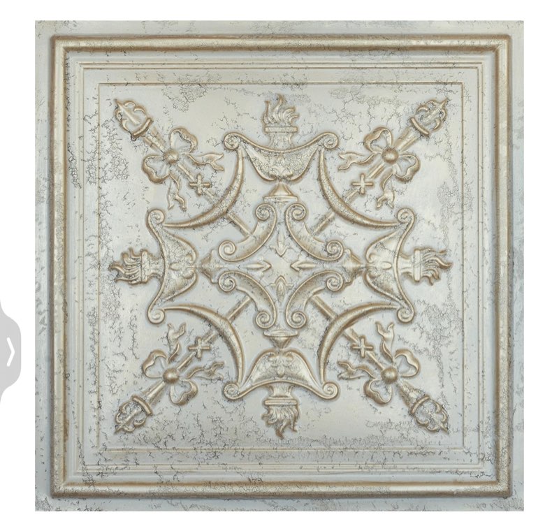 AmPAINTSDECOR Old Fashioned Ceiling Tiles, Easy to Install PVC Wall Panels, Wall Decor for Bar Cafe Club PL07 Distress Crack Champagne  8 x 8 20 pieces 