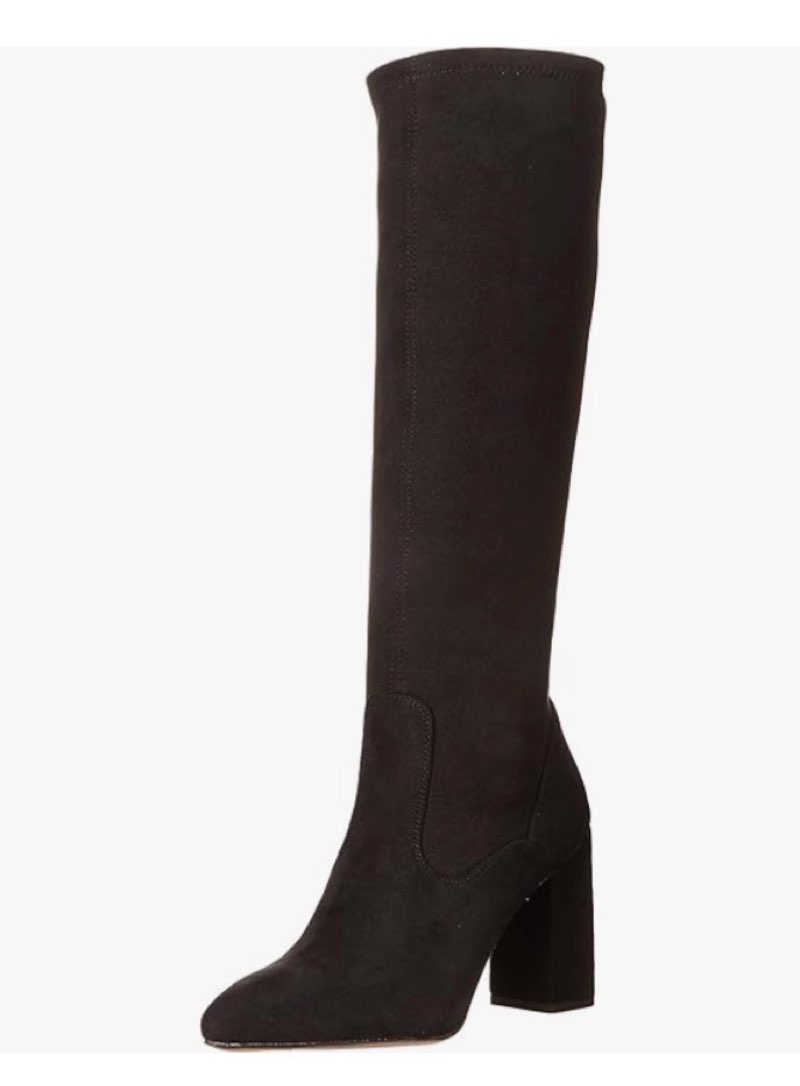 Franco Sarto Womens Katherine Pointed Toe Knee High Boots Black Stretch Suede 10 W