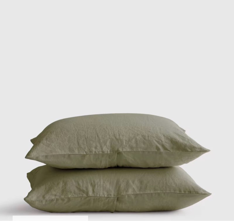 quince european linen sham set king size willowleaf