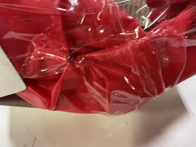 Condition photo showing As Is for QPAU Blow up Inflatable Toddler Travel Bed with Sides, Toddler Air Mattress for Camping, Traveling, Hotel, or Home Use, Hand Pump Included Red