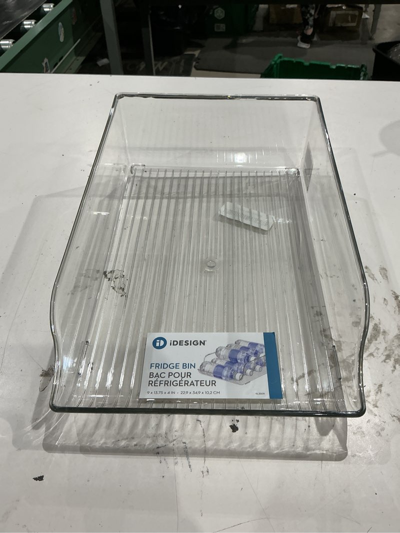Condition photo showing As Is for idesign water bottle organizer for fridge or pantry - clear - made in usa pack of 1